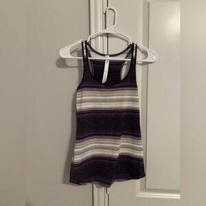 Lululemon Osaka Stripe Refresh Racer Tank Top Yoga Size 4 Purple Athletic